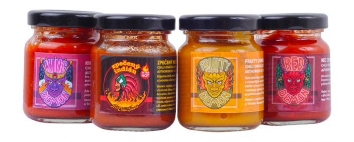 Sada  ,,Fire" - 4x 65g chilli omáčka extrémně pálivá