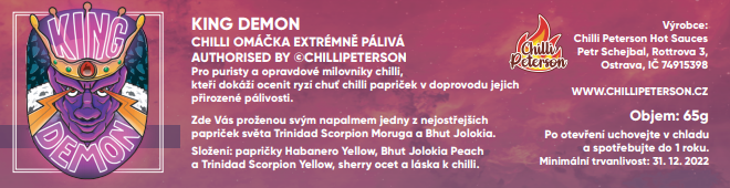 King Demon 65g chilli omáčka extrémně pálivá