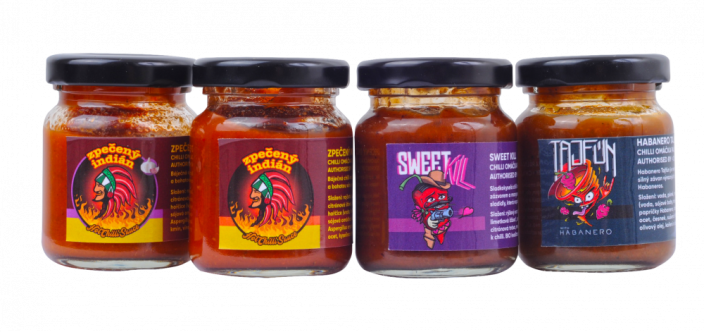 Ochutnávací Mini sada ,,Cuisine" - 4x 65g chilli omáčka pálivá